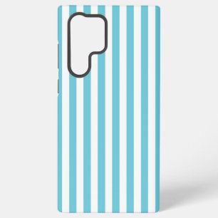 Klassieke lichtblauwe en witte verticale strepen samsung galaxy hoesje