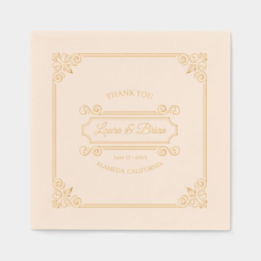 Klassieke  Lijst bruiloft Folie Servetten (Voorkant)