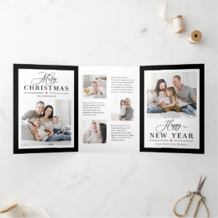 Klassieke Lijst EDITABLE KLOR Trifold Holidcard Drieluik Uitnodiging