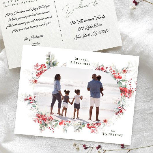 Klassieke lijst kransen Foto Kerstmis Feestdagenkaart