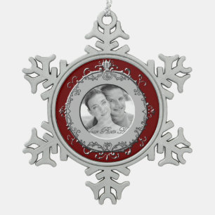 Klassieke Lijst van de Foto van de Rol (Zilver) Tin Sneeuwvlok Ornament
