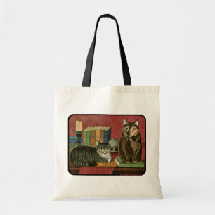 Klassieke literaire katten poe dickens Stoker Art Tote Bag