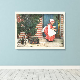 Klassieke Little Miss Muffet Spin Kinderrijmpje Canvas Afdruk
