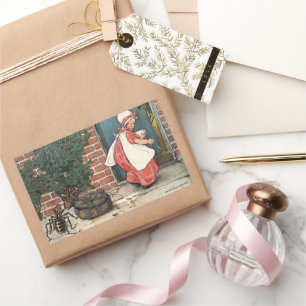 Klassieke Little Miss Muffet Spin Kinderrijmpje Rechthoekige Sticker