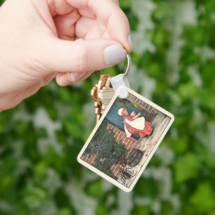 Klassieke Little Miss Muffet Spin Kinderrijmpje Sleutelhanger