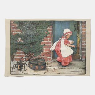 Klassieke Little Miss Muffet Spin Kinderrijmpje Theedoek