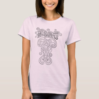 Klassieke Logo en Hippo, houtskoolontwerp T-shirt