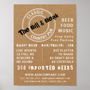 Klassieke Logo van Pub, Pub/Brewery Adverteren Poster