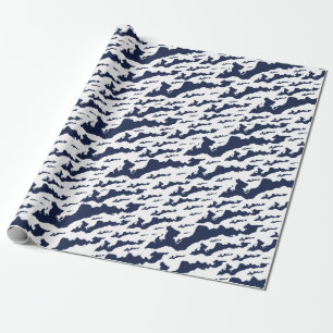 Klassieke Logo van visserseilanden - marinepapier Cadeaupapier