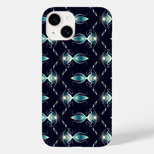 Klassieke look van blauwe Pareltjes met gloeiend l Case-Mate iPhone Case (Achterkant)