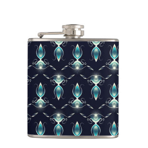 Klassieke look van blauwe Pareltjes met gloeiend l Heupfles