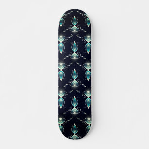 Klassieke look van blauwe Pareltjes met gloeiend l Skateboard