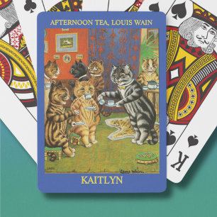 Klassieke Louis Wain katten Afternoon TeaPersoonl Pokerkaarten