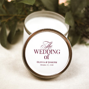 Klassieke Luxe Elegante Witte en Bourgondische H Ronde Sticker