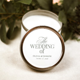 Klassieke Luxe Elegante Witte en Sage Green Weddin Ronde Sticker