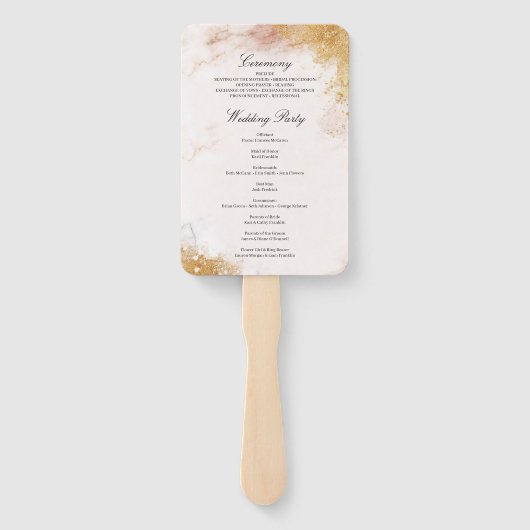 Klassieke Luxe Marble Wedding Program Fan Handwaaier