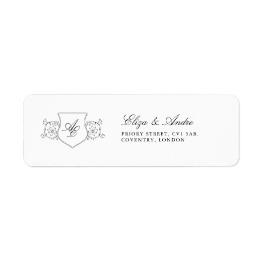 Klassieke Luxe Monogram Return Address Labels (Voorkant)