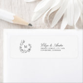 Klassieke Luxe Monogram Return Address Labels (Insitu)