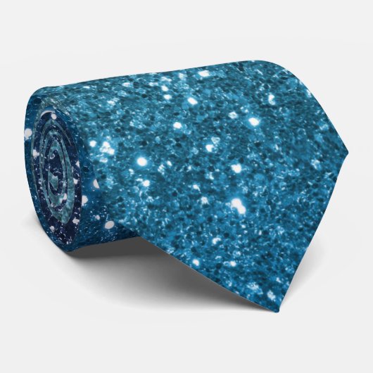 Klassieke luxe Sparkly Ocean Blue Ombre Glitter Stropdas (Opgerold)