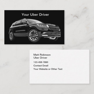 Klassieke luxe Uber-chauffeurszakelijke kaarten Visitekaartje