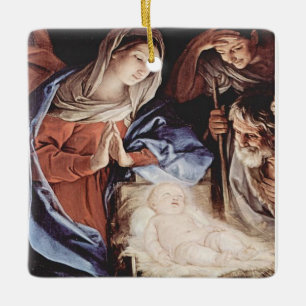 Klassieke Maagd Maria en Baby Jesus ornament. Keramisch Ornament