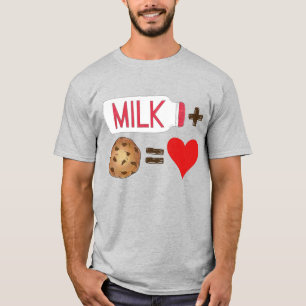 Klassieke maaltijden die melk paren + koekjes = li t-shirt
