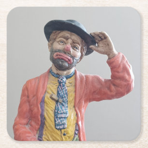 Klassieke maar Cool Hobo Clown Vierkante Kartonnen Onderzetter