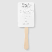 Klassieke Magnolia Zwart Wit Huwelijksprogramma Handwaaier (Voorkant)