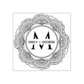 KLASSIEKE  MANDALA CUSTOM MONOGRAM BRUILOFT 	RUBBERSTEMPEL (Afrduk)