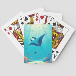 Klassieke, manta ray kustkunst pokerkaarten