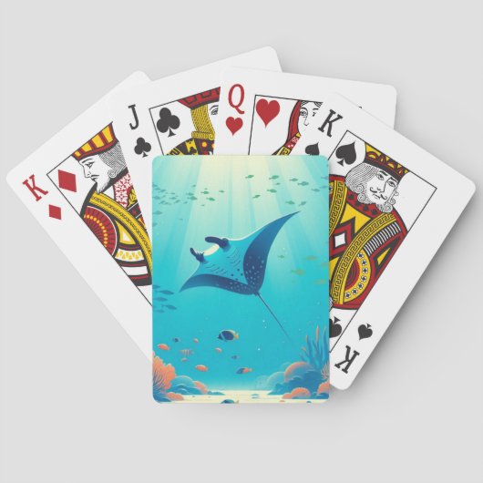 Klassieke, manta ray kustkunst pokerkaarten (Achterkant)