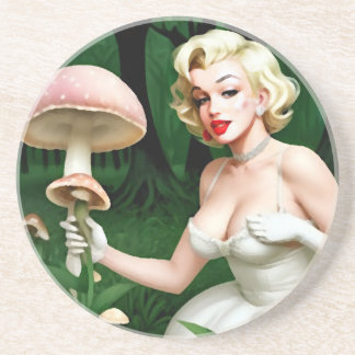 Klassieke Marilyn Monroe Paddenstoelliefhebbers Zandsteen Onderzetter