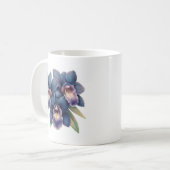 Klassieke marine blauw en paarse orchidee koffie m koffiemok (Voorkant links)