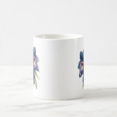 Klassieke marine blauw en paarse orchidee koffie m koffiemok (Center)
