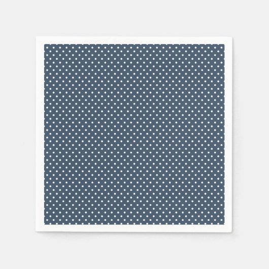 Klassieke Marine Blauw en Wit Polka Dot servetten (Voorkant)