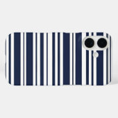 Klassieke Marine Blauw en Witte Streep Case-Mate iPhone Case (Achterkant (horizontaal))