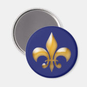 Klassieke marine Blue Gold Fleur de Lis Magneet (Voorkant / Achterkant)