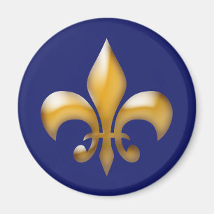 Klassieke marine Blue Gold Fleur de Lis Magneet
