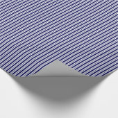 Klassieke marine Blue White Uneven Stripe Pattern  Cadeaupapier (Hoek)