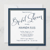 Klassieke marine en goud - Bridal Shower Invitatio Kaart (Voorkant)