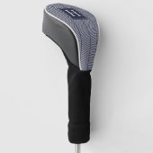 Klassieke marine Herringbone Pattern Monogrammed Golfheadcover (Schuin)