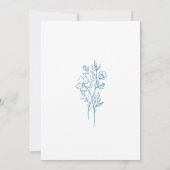 Klassieke marine lijn tekening bloemen bruiloft kaart (Achterkant)