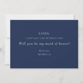 Klassieke marine Silver Maid of Honor proposal Kaa Kaart (Achterkant)