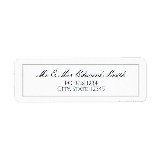Klassieke marineblauw met label grensretouradres (Voorkant)
