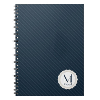 Klassieke marineblauw met streepjes - aangepast mo notitieboek