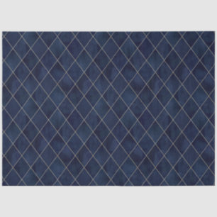 Klassieke marineblauw Velvet Argyle Pattern Luxury Tissuepapier