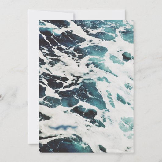 Klassieke marineblauwe kustbruiloft Uitnodiging (Achterkant)