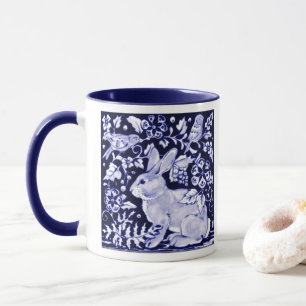 Klassieke marinier Blue White Rabbit Birds Dedham  Mok