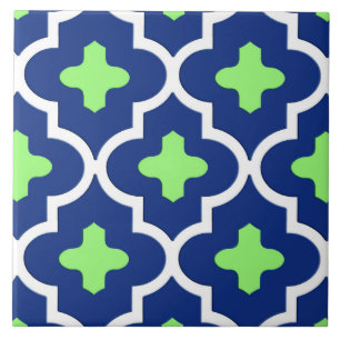 Klassieke Marokkaanse tegel, kobalt blauw en Limoe Tegeltje