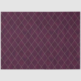 Klassieke maroon Velvet Argyle Pattern Luxury Tissuepapier